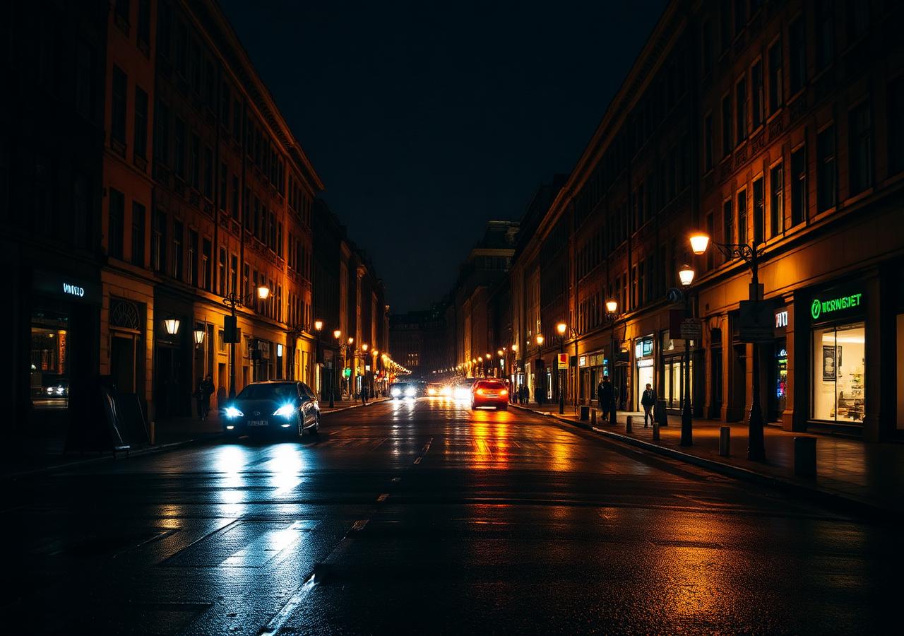 Stockholm at night on Kungsgatan